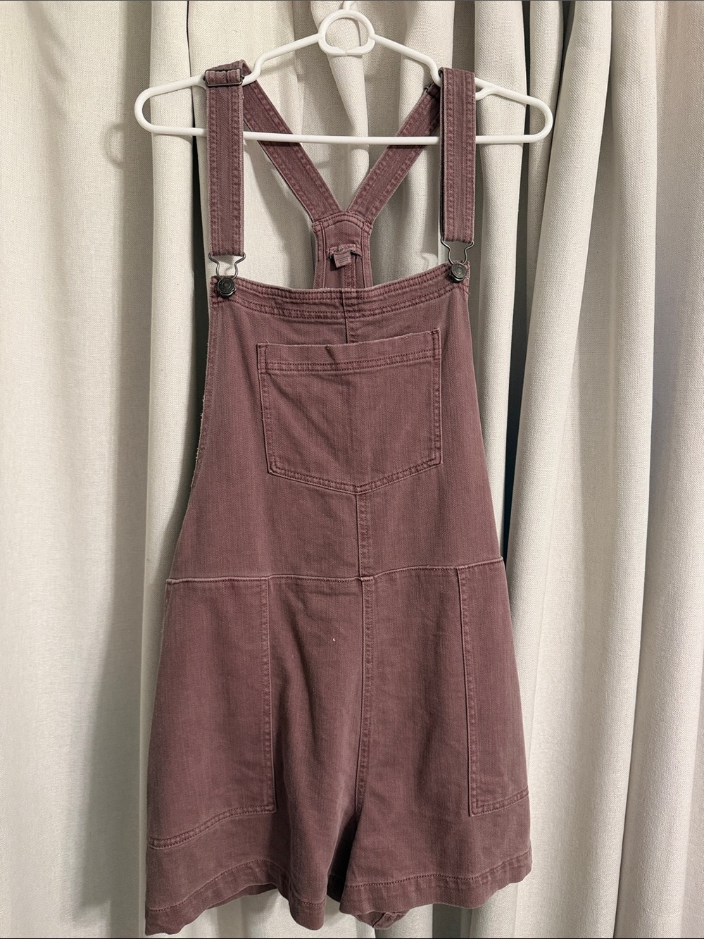 aerie Mauve Pinafore Short Overalls
